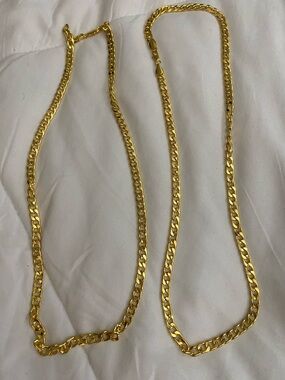 2 Fashion gold -Tone Cuban Link Necklace - Women's Jewelry